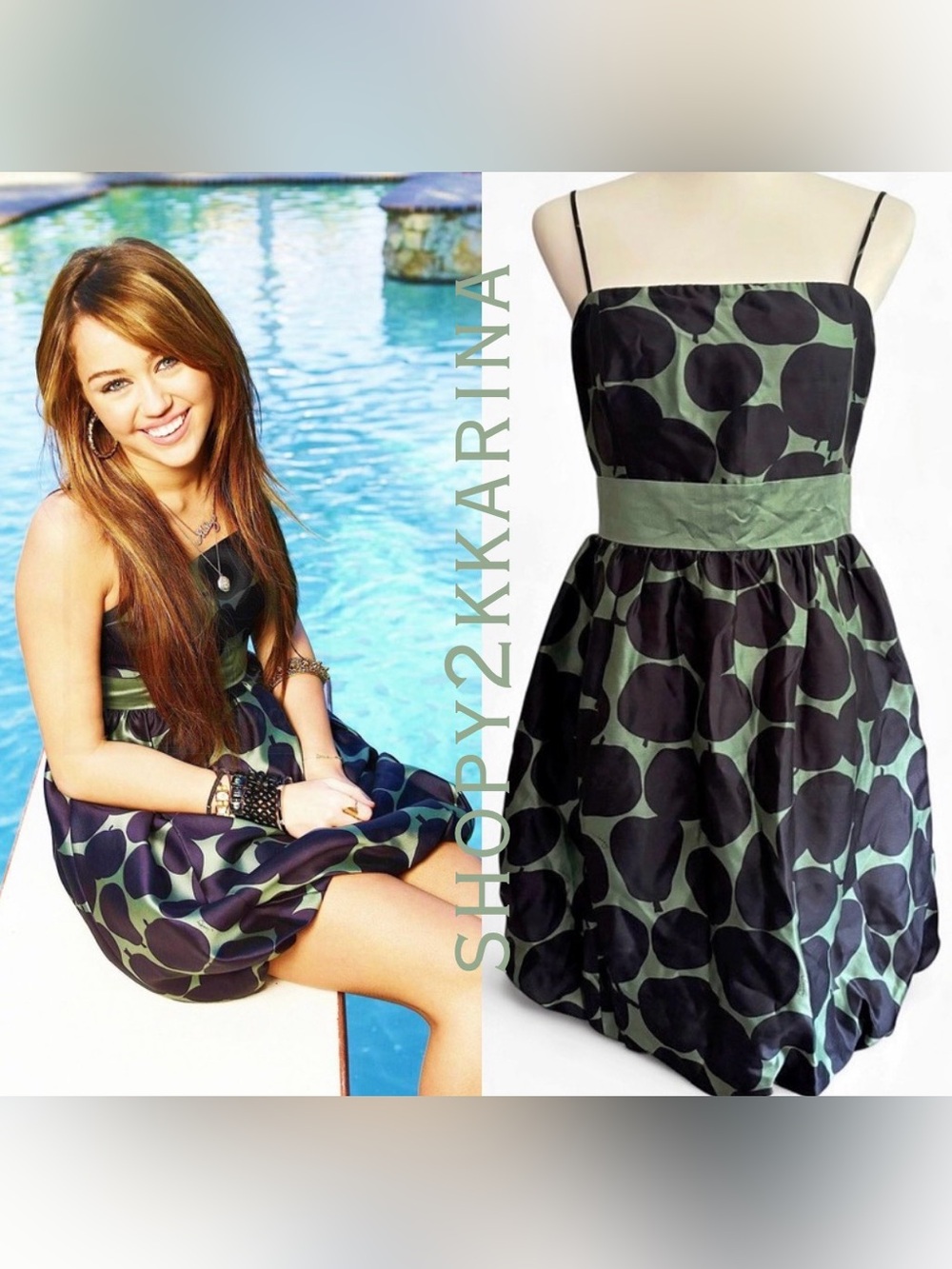 ASO Miley Cyrus 2008 Promo Shoot for Hannah Montana Vintage Juicy Couture Dress